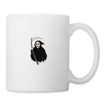 So viele Idioten und nur eine Sense schwarzer Humo - Tasse - Weiß - Rechts