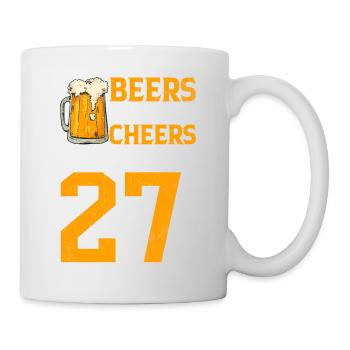 Prost Und Bier Auf 27 Jahre Frothy Mug Of Beer - Tasse - Weiß - Rechts