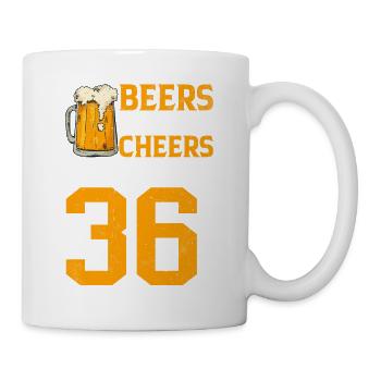 Acclamations et bière sur 36 ans de tasse mousseuse de bière - Mug blanc - blanc - Droite