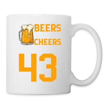 Prost Und Bier Auf 43 Jahre Frothy Mug Of Beer - Tasse - Weiß - Rechts