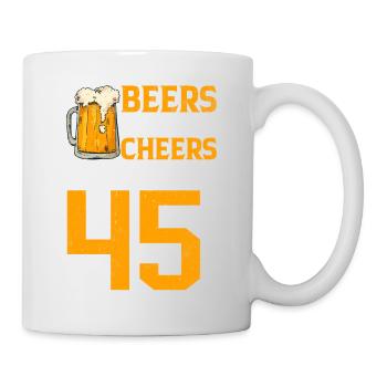 Prost Und Bier Auf 45 Jahre Frothy Mug Of Beer - Tasse - Weiß - Rechts