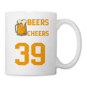Acclamations et bière à 39 ans Chope de bière mousseuse - Mug blanc - blanc - Droite