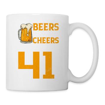 Acclamations et bière sur 41 ans Mug mousseux de bière - Mug blanc - blanc - Droite