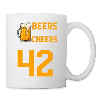 Prost Und Bier Auf 42 Jahre Frothy Mug Of Beer - Tasse - Weiß - Rechts