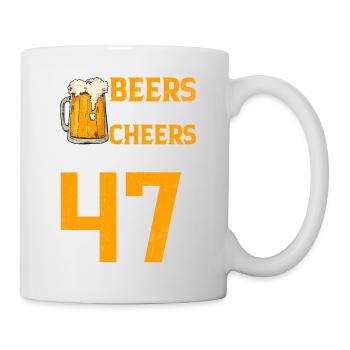 Acclamations et bière à 47 ans chope de bière mousseuse - Mug blanc - blanc - Droite