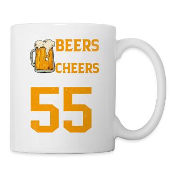 Prost Und Bier Auf 55 Jahre Frothy Mug Of Beer - Tasse - Weiß - Rechts