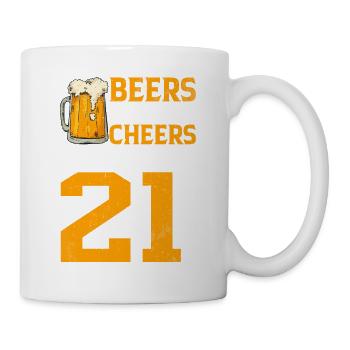 Prost Und Bier Auf 21 Jahre Frothy Mug Of Beer - Tasse - Weiß - Rechts