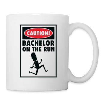 Bachelor Caution Bräutigam Heiraten Hochzeitstag - Tasse - Weiß - Rechts