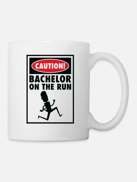 Bachelor Caution Bräutigam Heiraten Hochzeitstag - Tasse - Weiß