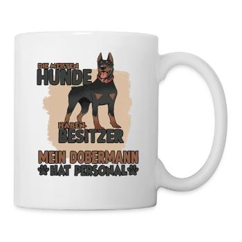Dobermann Gassi Witziges Hundehalter Dobermann - Tasse - Weiß - Rechts