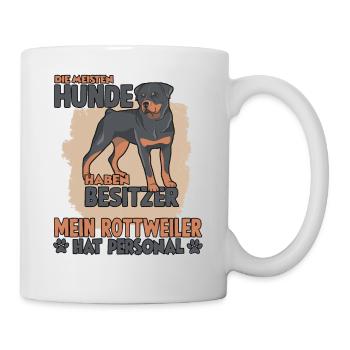 Rottweiler Gassi Witziges Hundehalter Rottweiler - Tasse - Weiß - Rechts