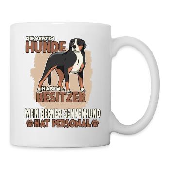 Berner Sennenhund Gassi Witziges Hundehalter - Tasse - Weiß - Rechts