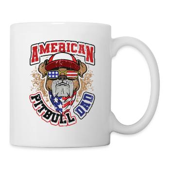 American Pitbull Dad 4. Juli - Tasse - Weiß - Rechts