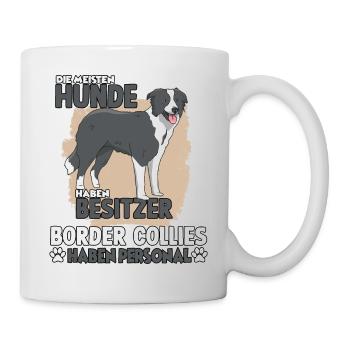 Border Collie Hundebesitzer lustiges Hunde Gassi - Tasse - Weiß - Rechts