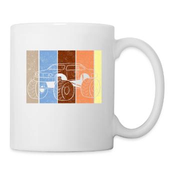 Monster Truck Große Reifen Jam Vintage I Geschenk - Tasse - Weiß - Rechts