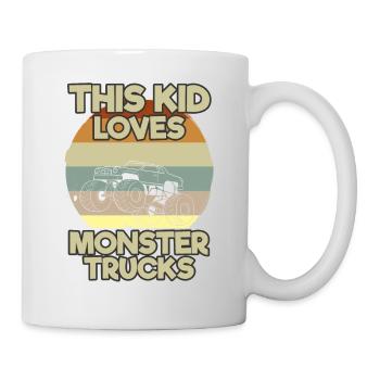 Monster Truck Große Reifen Kind Liebe I Geschenk - Tasse - Weiß - Rechts