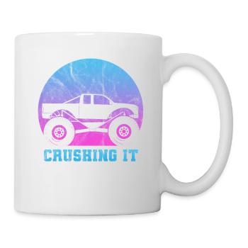 Monster Truck Große Reifen Kind Liebe I Geschenk - Tasse - Weiß - Rechts