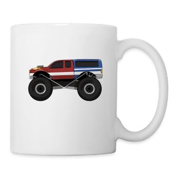 Monster Truck Große Reifen Kind Liebe I Geschenk - Tasse - Weiß - Rechts
