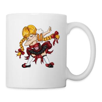 Trachten Girl en tenue bavaroise traditionnelle Dirndl - Mug blanc - blanc - Droite