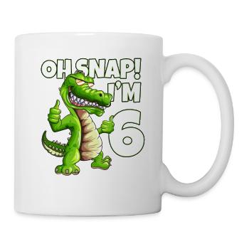 Krokodil Alligator Birthday Outfit 6. Geburtstag - Tasse - Weiß - Rechts