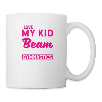 J’adore mon enfant faire de la gymnastique à la poutre - Mug blanc - blanc - Droite