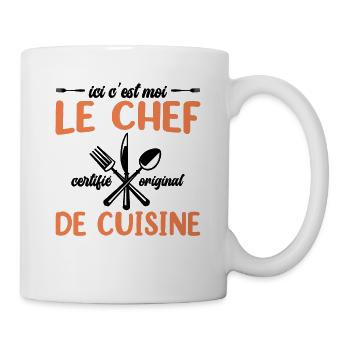 Ici C'est Moi Le Chef Cuisine Restaurant Cuisinier - Mug blanc - blanc - Droite