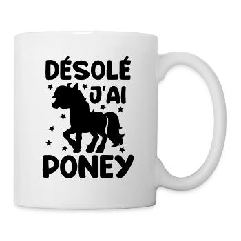 Cheval Poney Équitation Anniversaire Licorne Pony - Mug blanc - blanc - Droite