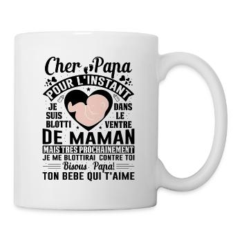 Naissance Enceinte Humour Idée Cadeau Papa Amour - Mug blanc - blanc - Droite