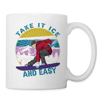 Take It Ice And Easy - Snowboard - Ski - S - Mug blanc - blanc - Droite