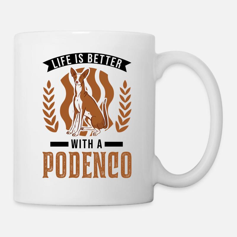 La vie est meilleure avec un lévrier espagnol Podenco - Mug blanc - blanc