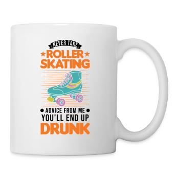 Rollschuhe Alkohol Rollkunstlauf Roller Skates - Tasse - Weiß - Rechts