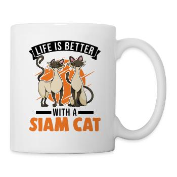 Life is better with a Siam Cat Siamkatze - Mug - white - Right