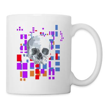 Pixelbild mit Totenkopf - Tasse - Weiß - Rechts