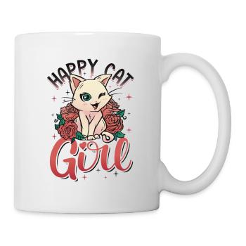 Chat chat heureux Chat Chaton - Mug blanc - blanc - Droite