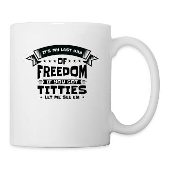 Bachelor Drinking Freedom Titties Bachelor Party - Mug - white - Right