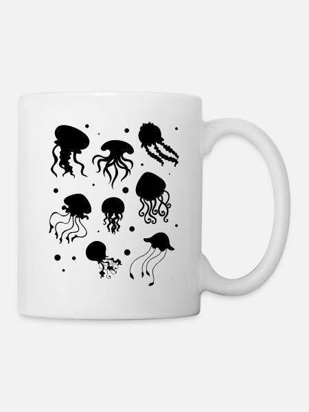 Méduses heureuses méduses méduses - Mug blanc - blanc