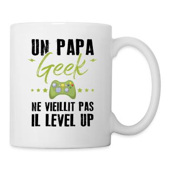 Un papa geek ne vieillit pas il level up - Mug blanc - blanc - Droite