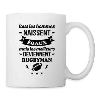 Les meilleurs hommes deviennent rugbymans - Mug blanc - blanc - Droite
