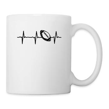 Jeu de football américain Heartbeat - Mug blanc - blanc - Droite