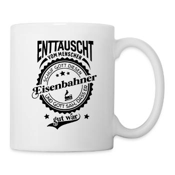 Lustiger Spruch für Beruf Eisenbahner - Tasse - Weiß - Rechts