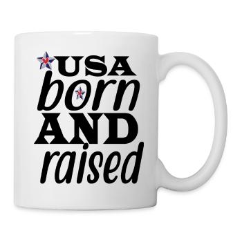 Usa né et élevé le 4 juillet - Mug blanc - blanc - Droite