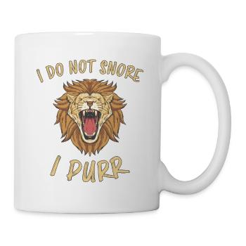 Purring Lion Funny Saying Sleeping Gift - Mug - white - Right