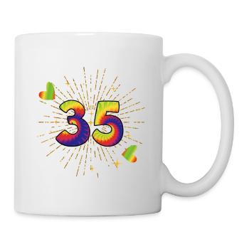 Tie-dye 35. Geburtstagsfeier 35 Jahre Alter - Tasse - Weiß - Rechts