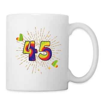 Tie-dye 45. Geburtstagsfeier 45 Jahre Alter - Tasse - Weiß - Rechts
