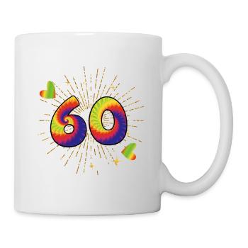 Tie-dye 60th Birthday Party 60 Years Old - Mug - white - Right