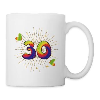 Tie-dye 30th Birthday Party 30 Years Old - Mug - white - Right