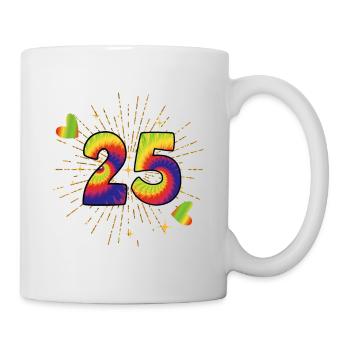 Tie-dye 25. Geburtstagsfeier 25 Jahre Alter - Tasse - Weiß - Rechts