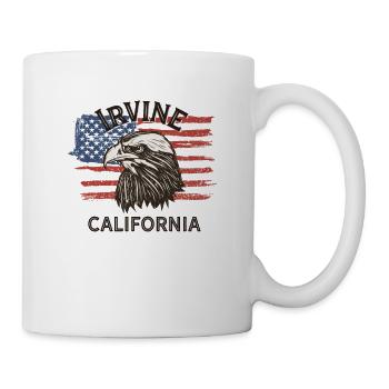 USA Flag Eagle California Vintage Irvine - Mug - white - Right