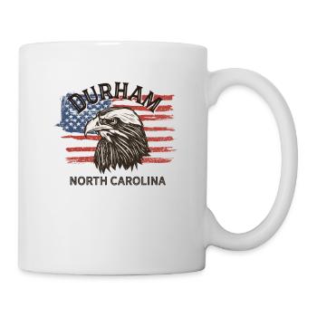 USA Flagge Adler North Carolina Vintage Durham - Tasse - Weiß - Rechts