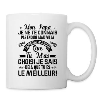 Papa Maman Enceinte Noël Idée Cadeau Amour Body - Mug blanc - blanc - Droite
